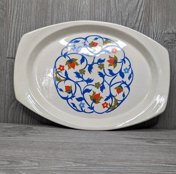 Brendon Erin stone heatherbell serving tray plate platter 70s retro floral - Picture 3 of 7